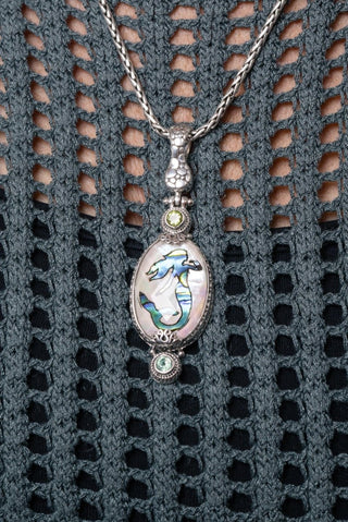 Possibilities to Probabilities Pendant™ in Mermaid Abalone Mother of Pearl Quartz, Peridot & Mint Kyanite - Multi Stone - only found at SARDA™