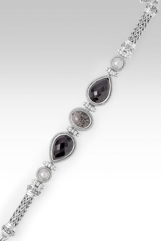 Power That's Greater Bracelet™ in Black Coral, Black Spinel & Freshwater Pearl - Multi Stone - only found at SARDA™