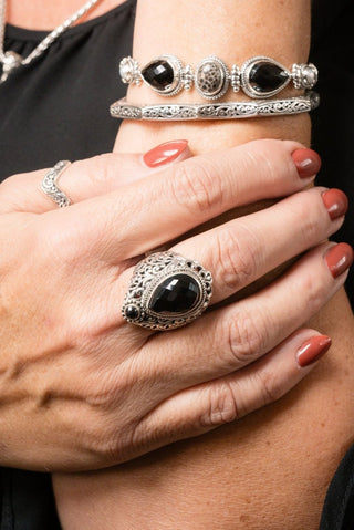 Power That's Greater Ring™ in Black Spinel - Statement - only found at SARDA™