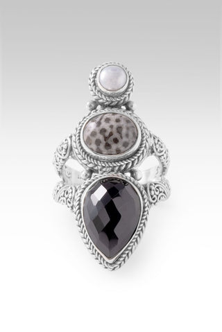 Power That's Greater Ring™ in Black Spinel, Black Coral & Freshwater Pearl - Statement - only found at SARDA™