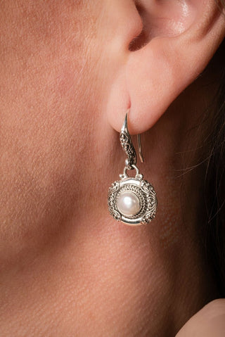 Praise & Hallelujah Thru It Earrings™ in Freshwater Pearl - Bali Wire - only found at SARDA™