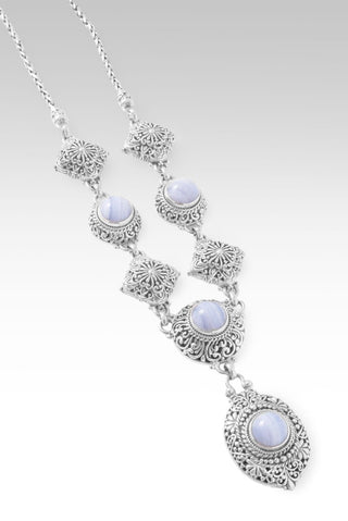 Praise & Hallelujah Thru It Necklace™ in Blue Lace Agate - Statement - only found at SARDA™