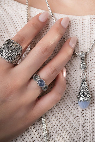 Praise & Hallelujah Thru It Ring™ in Chalcedony - Dinner - only found at SARDA™