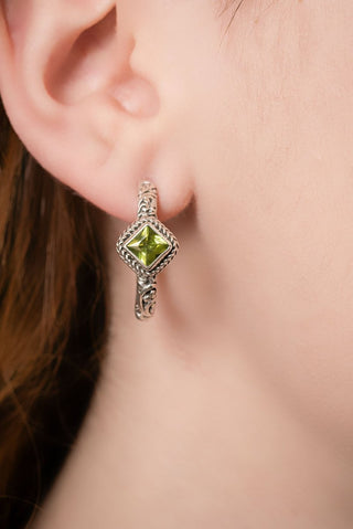 Praise to The Overcomer Earrings™ in Peridot - Hoop - only found at SARDA™