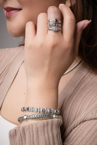 Pray Without Ceasing Ring™ in Magenta Spinel - Stackable - only found at SARDA™