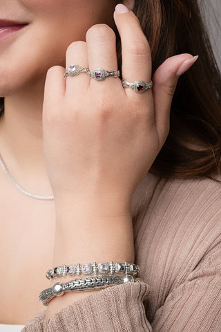 Pray Without Ceasing Ring™ in Red Spinel - Stackable - only found at SARDA™