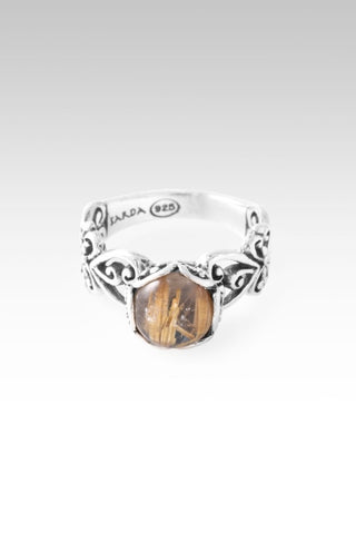 Price Paid Ring™ in Gold Rutilated Quartz with Hematite - Dinner - only found at SARDA™