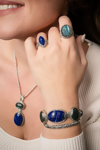 Quieted Storm Within Bracelet™ in Lapis, Labradorite & Blue Kyanite - Multi Stone - only found at SARDA™