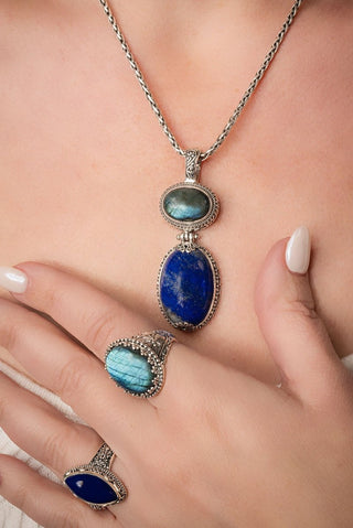 Quieted Storm Within Pendant™ in Lapis & Labradorite - Multi Stone - only found at SARDA™