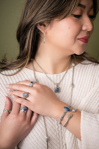 Quieted Storm Within Ring II™ in Blue Kyanite - Dinner - only found at SARDA™