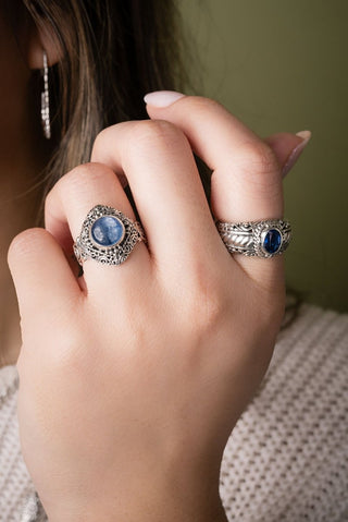 Quieted Storm Within Ring II™ in Blue Kyanite - Dinner - only found at SARDA™
