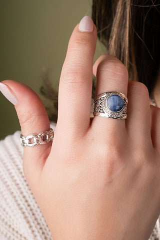 Quieted Storm Within Ring™ in Blue Kyanite - Dinner - only found at SARDA™