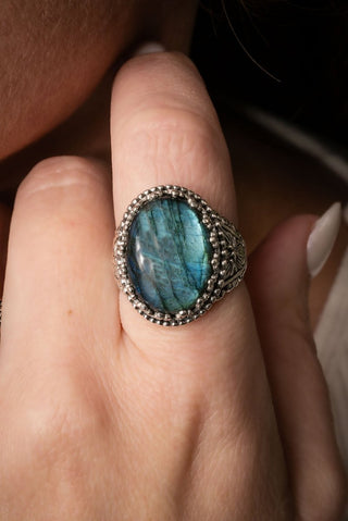 Quieted Storm Within Ring™ in Labradorite - Dinner - only found at SARDA™