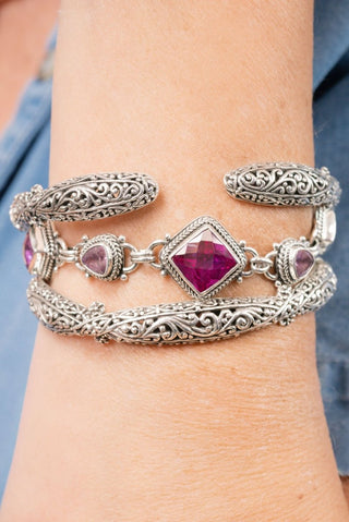 Redeemed by Grace Bracelet II™ in Dark Rose Lab Created Sapphire, Rose Pink Lab Created Sapphire & Light Pink Lab Created Sapphire - Multi Stone - only found at SARDA™