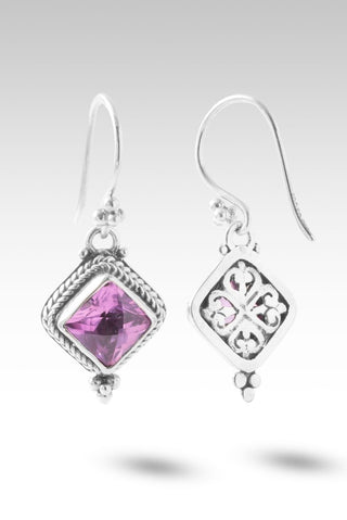 Redeemed by Grace Earrings™ in Rose Pink Lab Created Sapphire - Sarda Safety Latch - only found at SARDA™