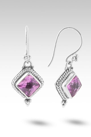 Redeemed by Grace Earrings™ in Rose Pink Lab Created Sapphire - Sarda Safety Latch - only found at SARDA™