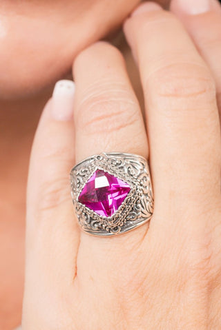 Redeemed by Grace Ring II™ in Dark Rose Lab Created Sapphire - Dinner - only found at SARDA™