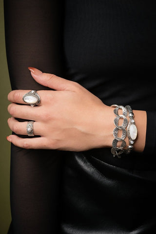 Refuge & Strength Bangle II™ in White Mother of Pearl - Bangle - only found at SARDA™