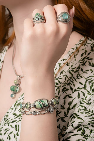 Revival Coming Bracelet™ in Green Opal, Prehnite & Sea Green Chalcedony Mother of Pearl Quartz - Multi Stone - only found at SARDA™