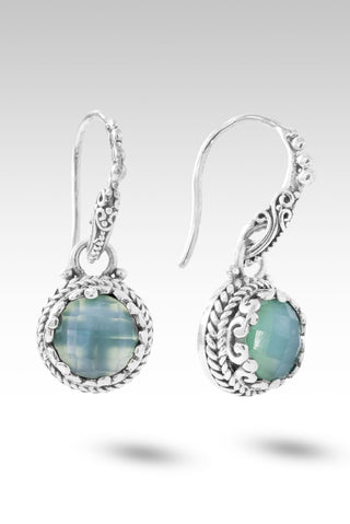 Revival Coming Earrings™ in Sea Green Chalcedony Mother of Pearl Quartz - Bali Wire - only found at SARDA™