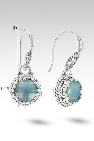 Revival Coming Earrings™ in Sea Green Chalcedony Mother of Pearl Quartz - Bali Wire - only found at SARDA™