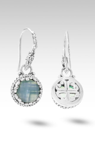 Revival Coming Earrings™ in Sea Green Chalcedony Mother of Pearl Quartz - Bali Wire - only found at SARDA™