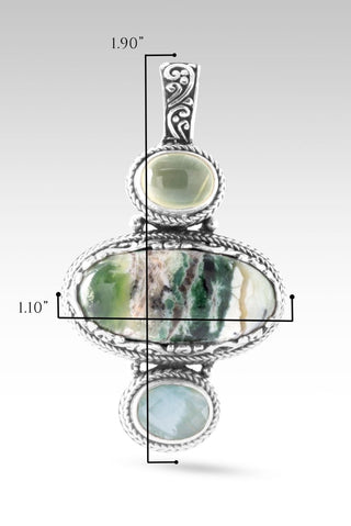 Revival Coming Pendant™ in Green Opal, Prehnite & Sea Green Chalcedony Mother of Pearl Quartz - Multi Stone - only found at SARDA™