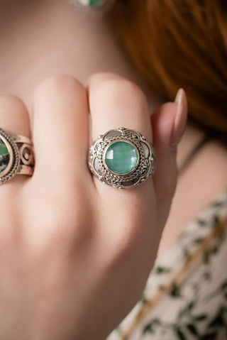 Revival Coming Ring™ in Sea Green Chalcedony Mother of Pearl Quartz - Statement - only found at SARDA™