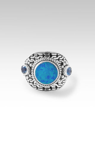 Sacred Path Ring™ in Bali Blue Simulated Opal - Statement - SARDA™