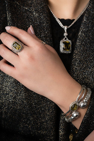 Seek Wisdom Bangle™ in Olive Quartz - Bangle - only found at SARDA™