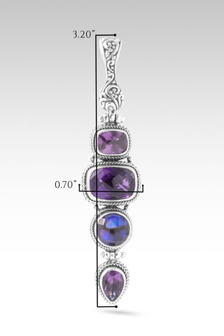 Seen U Move Mountain Pendant™ in Hydrothermal Lab Created Amethyst, Royal Purple Abalone & Quartz, Plum Lab Created Sapphire & Amethyst - Multi Stone - only found at SARDA™