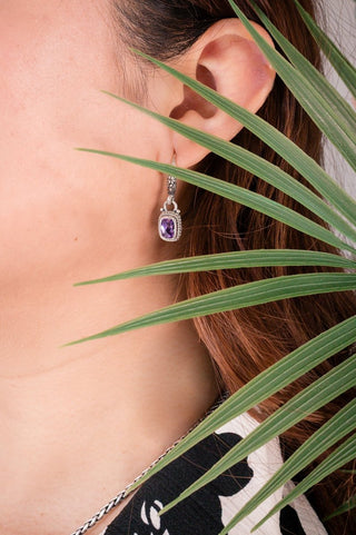 Seen U Move Mountains Earrings™ in Plum Lab Created Sapphire - Bali Wire - only found at SARDA™