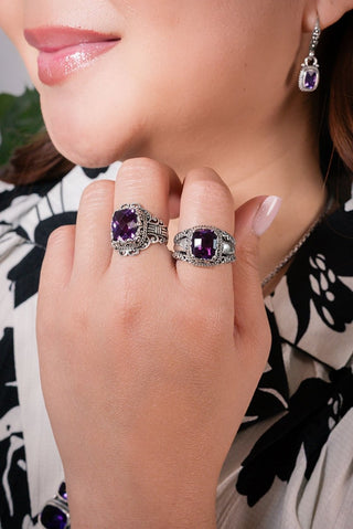 Seen U Move Mountains Ring II™ in Plum Lab Created Sapphire - Dinner - only found at SARDA™