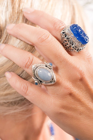 Seen UR Faithfulness Ring II™ in Angelite & Serenity Blue Chalcedony - Statement - only found at SARDA™