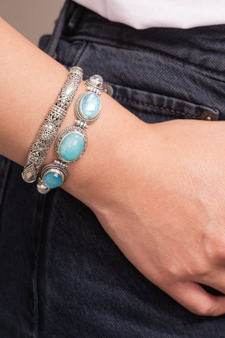 Sees My Worth Bracelet™ in Amazonite, Paraiba Mother of Pearl Quartz & Rainbow Moonstone - Multi Stone - only found at SARDA™