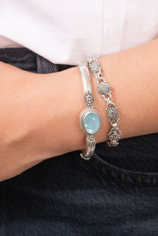 Sees My Worth Cuff Bracelet™ in Paraiba Mother of Pearl Quartz - Cuff - only found at SARDA™