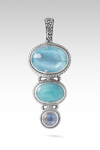 Sees My Worth Pendant™ in Paraiba Mother of Pearl Quartz, Amazonite & Rainbow Moonstone - Multi Stone - only found at SARDA™