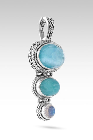 Sees My Worth Pendant™ in Paraiba Mother of Pearl Quartz, Amazonite & Rainbow Moonstone - Multi Stone - only found at SARDA™