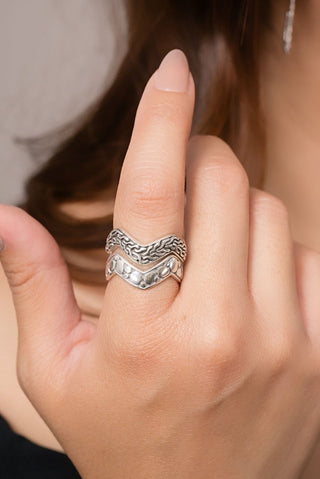 Serene Spirit Ring™ in Chainlink & Watermark - Stackable - only found at SARDA™