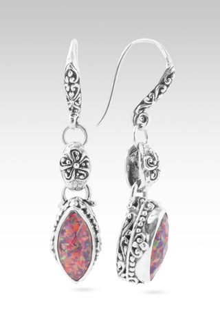 Shake Up All Traditions Earrings™ in Red Ember Simulated Opal - Bali Wire - only found at SARDA™