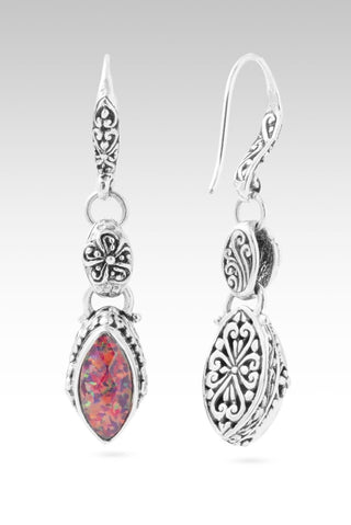 Shake Up All Traditions Earrings™ in Red Ember Simulated Opal - Bali Wire - only found at SARDA™