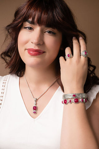 Speak Truth Cuff™ in Red Currant Quartz - Cuff - only found at SARDA™