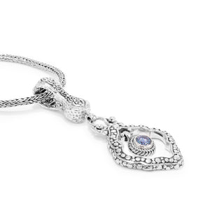 Sterling Silver Celestial Blue™ Mystic Moissanite 5mm Round Pendant Enhancer - 3/8 Cttw - Last Chance - only found at SARDA™