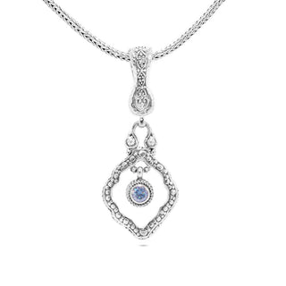 Sterling Silver Celestial Blue™ Mystic Moissanite 5mm Round Pendant Enhancer - 3/8 Cttw - Last Chance - only found at SARDA™