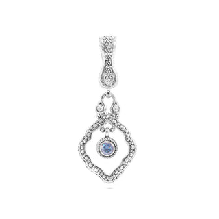 Sterling Silver Celestial Blue™ Mystic Moissanite 5mm Round Pendant Enhancer - 3/8 Cttw - Last Chance - only found at SARDA™