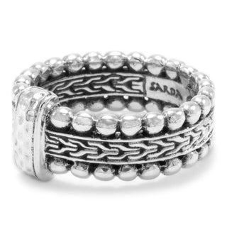 Sterling Silver Chainlink And Hammered Ring™ - Last Chance - only found at SARDA™