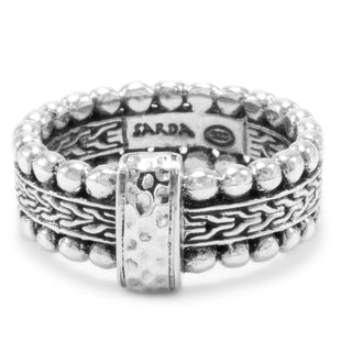 Sterling Silver Chainlink And Hammered Ring™ - Last Chance - only found at SARDA™