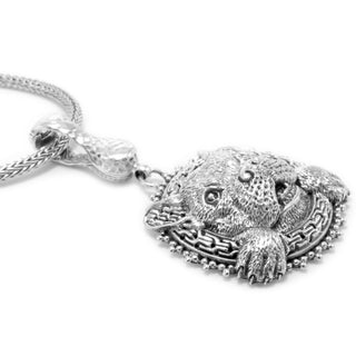 Sterling Silver Chainlink French Bulldog Pendant With Magnetic Enhancer Bail™ - Last Chance - only found at SARDA™