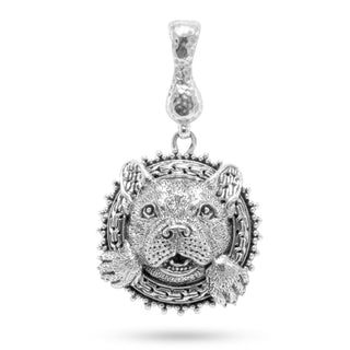 Sterling Silver Chainlink French Bulldog Pendant With Magnetic Enhancer Bail™ - Last Chance - only found at SARDA™