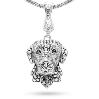 Sterling Silver Chainlink & Watermark Labrador Pendant With Magnetic Enhancer Bail™ - Last Chance - only found at SARDA™